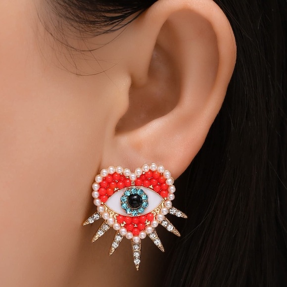 Source Unknown Jewelry - Evil Eye Earrings